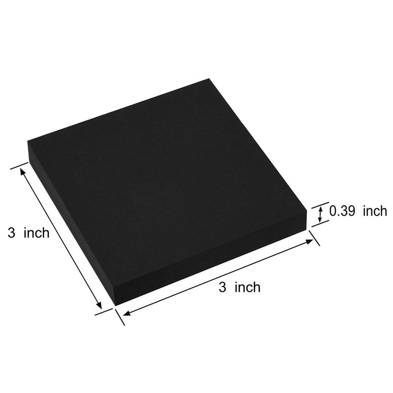 ZCZN Black Sticky Notes,3 x 3 in,100 Sheets/Pad,4 Pads/Pack - Image 2
